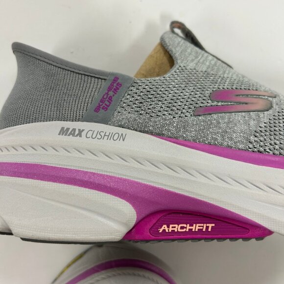 Skechers Max Cushioning Arch Fit 2.0 Slip-ins Sneakers Gray Pink Orange size 11 - Picture 6 of 8
